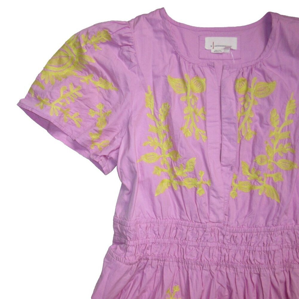 NWT Anthropologie Maeve Somerset Maxi in Pink Embroidered Edition Dress MP - Picture 8 of 11